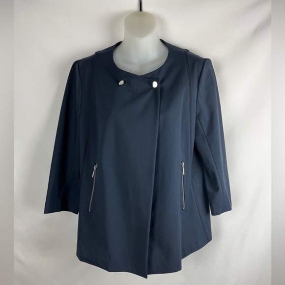 Lafayette 148 Dayle Double Breasted Snap Closure 3/4 Sleeve Tie Waist Jacket 8 - Picture 6 of 16